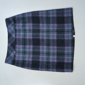 LL Bean Plaid Tartan Wool Skirt